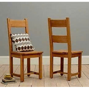 Ghế 2 Nan - Ngang : Gỗ Sồi - Mặt Ghế Gỗ